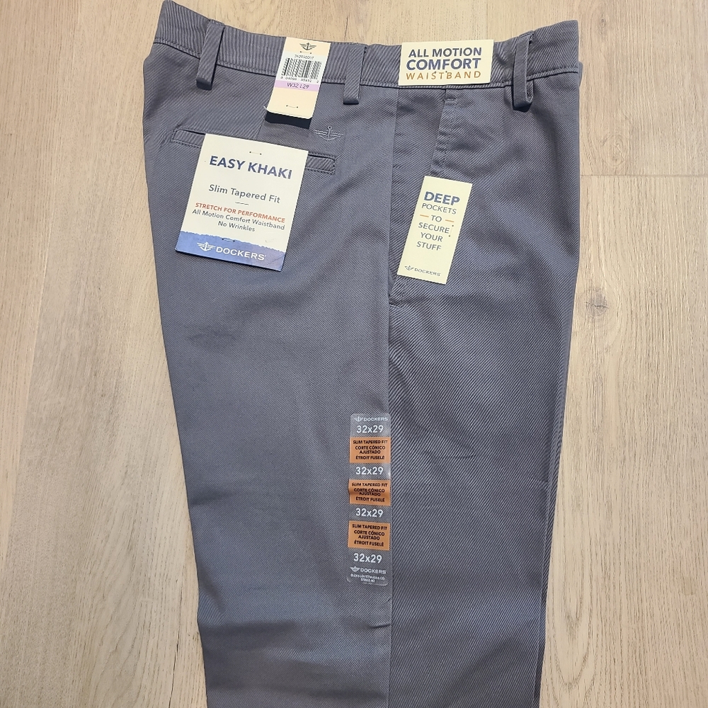 Dockers Gray Chinos with Earth Tone Embroidery